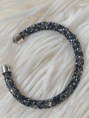 Swarovski Crystal Crystaldust Bangle Dark Crystals M 5250065- Excellent Conditio